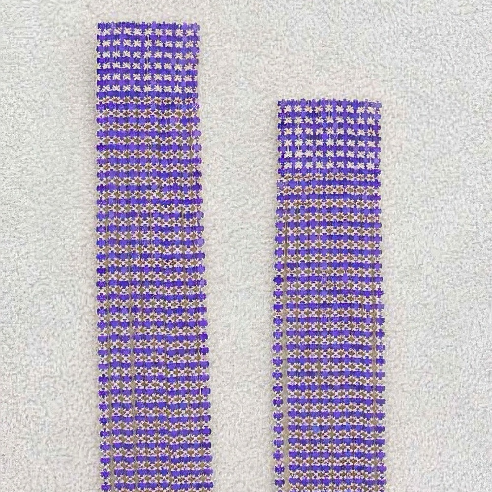 Rhinestone Curtain Drop Earrings